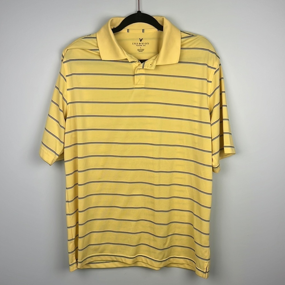 Lyle & Scott men’s large striped yellow polo